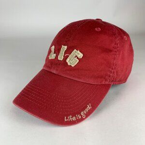 Life Is Good Unisex Red Relaxed Fit Strapback Adjustable Hat